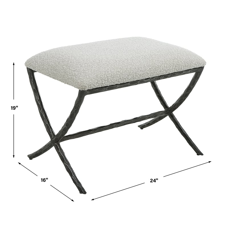 Uttermost Brisby Gray Fabric Small Bench