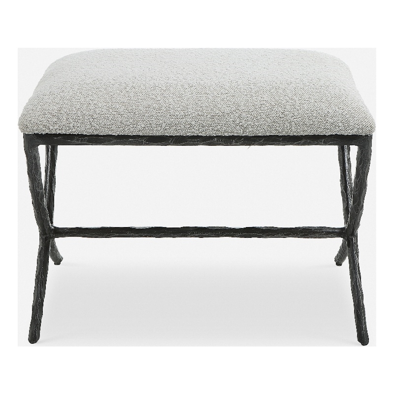 Uttermost Brisby Gray Fabric Small Bench