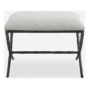 Uttermost Brisby Gray Fabric Small Bench