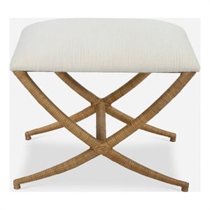Uttermost Expedition White Fabric Small Bench