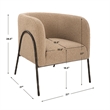 Uttermost Jacobsen Tan Shearling Barrel Chair in Tan