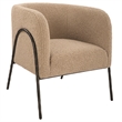 Uttermost Jacobsen Tan Shearling Barrel Chair in Tan