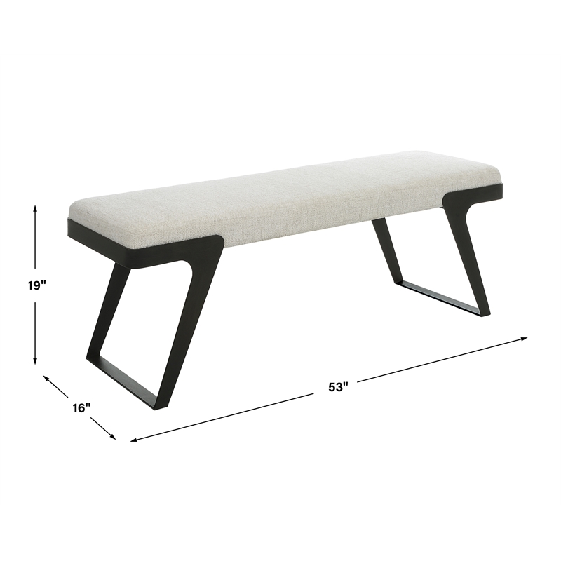 Uttermost Hover Modern Bench in Ivory