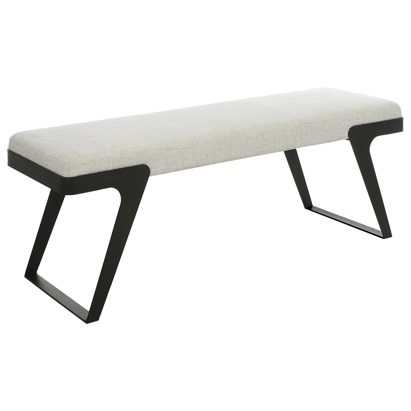 Uttermost Hover Modern Bench in Ivory