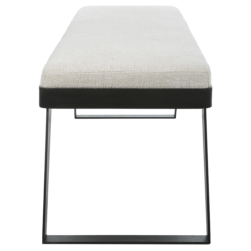 Uttermost Hover Modern Bench in Ivory