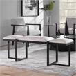 Uttermost Triple Cloud Modern Upholstered Bench in Black