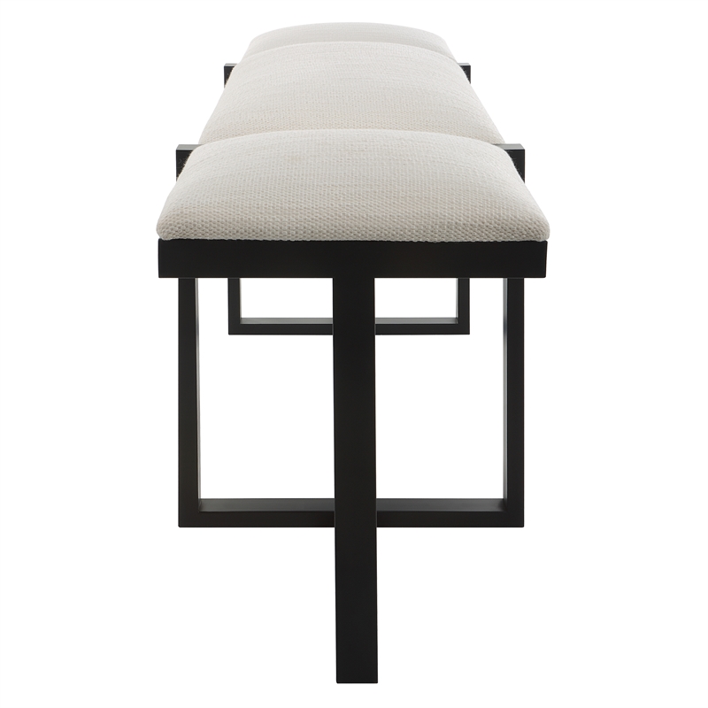 Uttermost Triple Cloud Modern Upholstered Bench in Black
