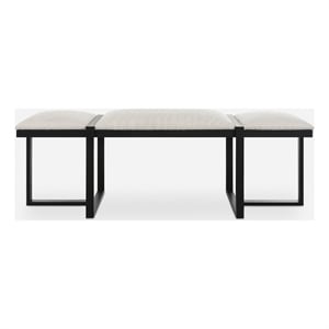 Uttermost Triple Cloud Modern Upholstered Bench in Black