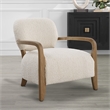 Uttermost Telluride Natural Shearling Accent Chair in Off White