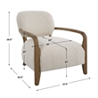 Uttermost Telluride Natural Shearling Accent Chair in Off White