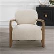 Uttermost Telluride Natural Shearling Accent Chair in Off White