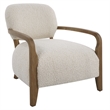 Uttermost Telluride Natural Shearling Accent Chair in Off White