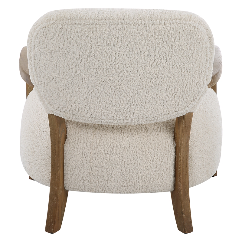 Uttermost Telluride Natural Shearling Accent Chair in Off White