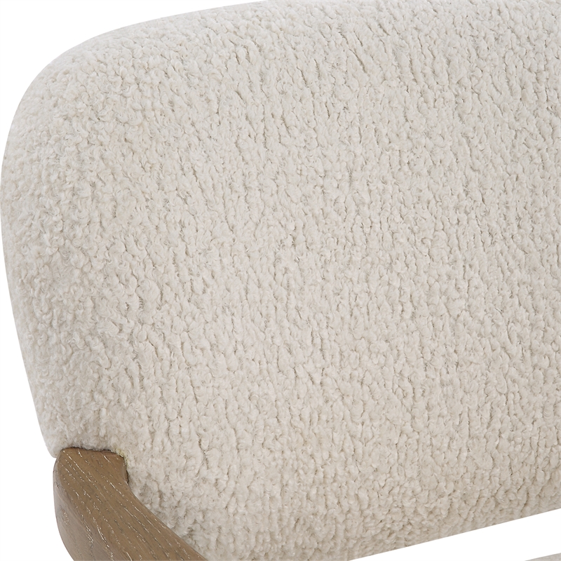 Uttermost Telluride Natural Shearling Accent Chair in Off White
