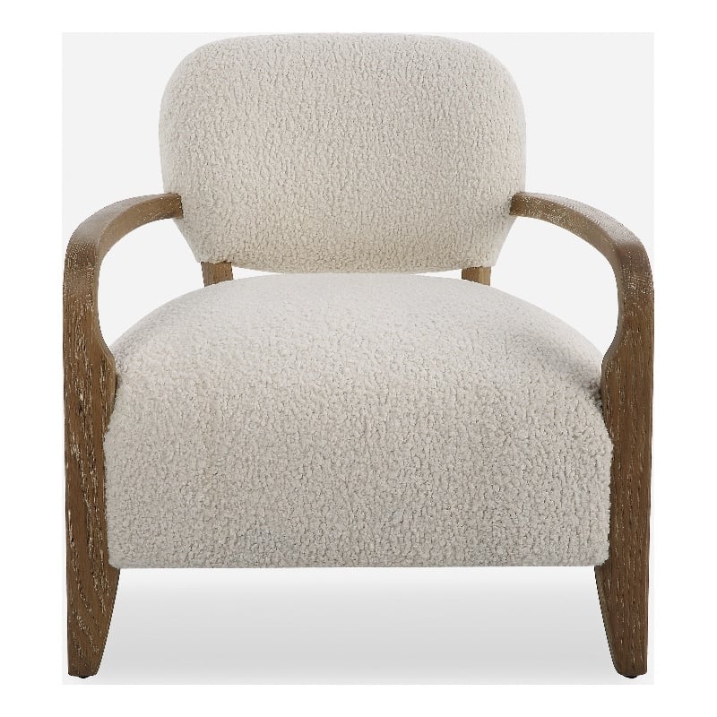 Uttermost Telluride Natural Shearling Accent Chair in Off White