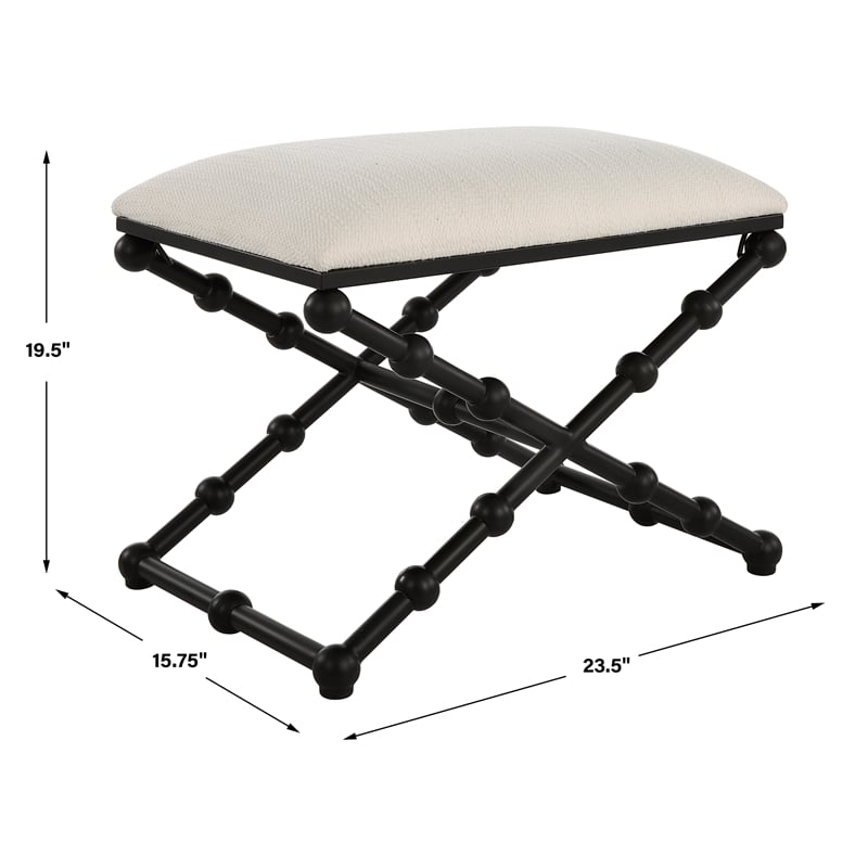 Uttermost Iron Drops Small Bench in Black