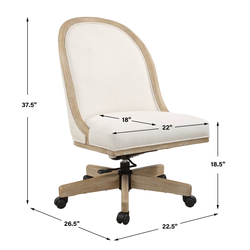 Uttermost Lithe Light Oak Desk Chair