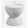 Uttermost Bongo White Rattan Side Table