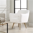 Uttermost Oasis White Swivel Chair