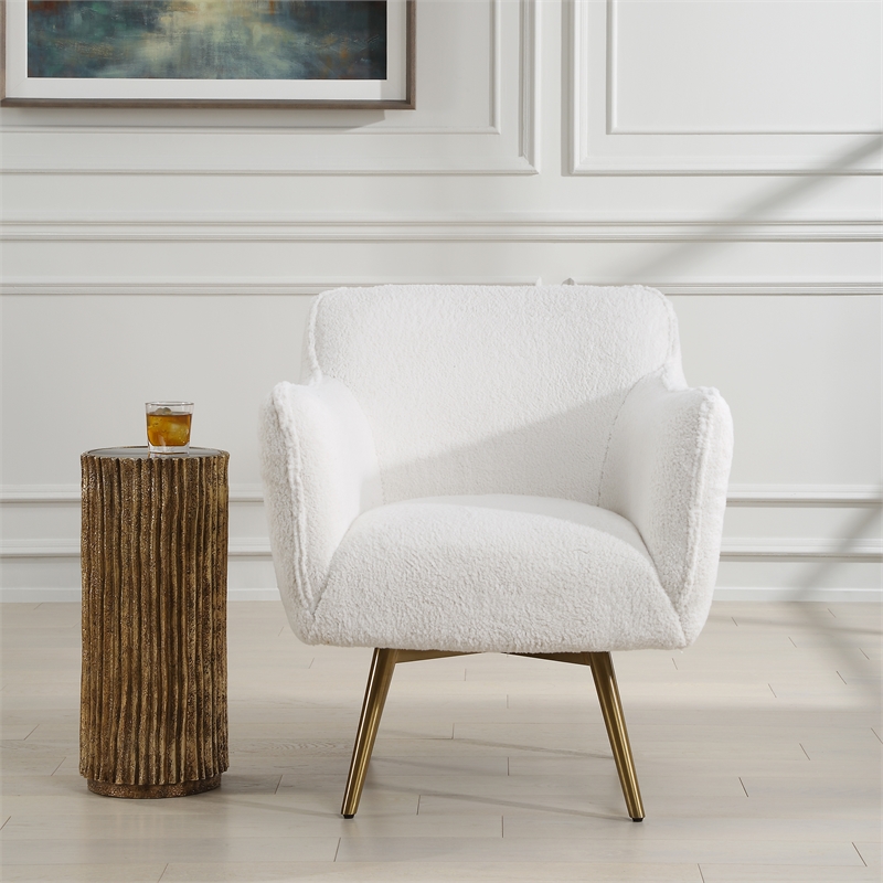 Uttermost Oasis White Swivel Chair