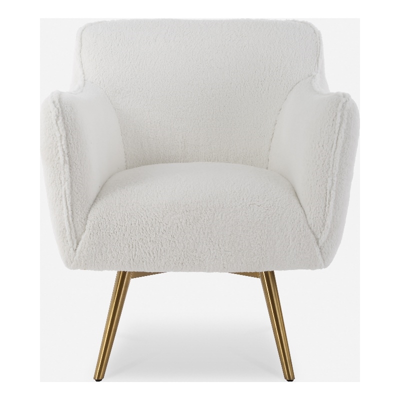 Uttermost Oasis White Swivel Chair