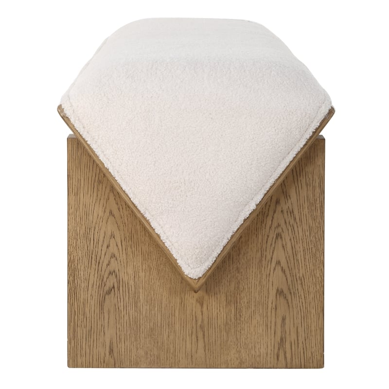 Uttermost Wedged Ivory Fabric Bench