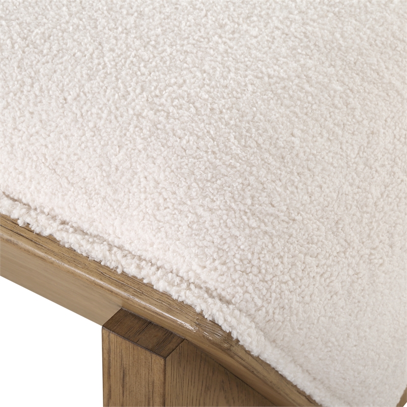 Uttermost Wedged Ivory Fabric Bench