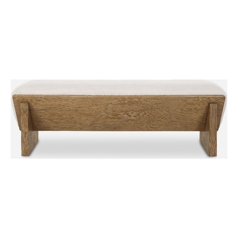 Uttermost Wedged Ivory Fabric Bench