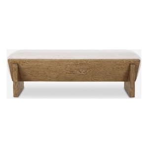 Uttermost Wedged Ivory Fabric Bench