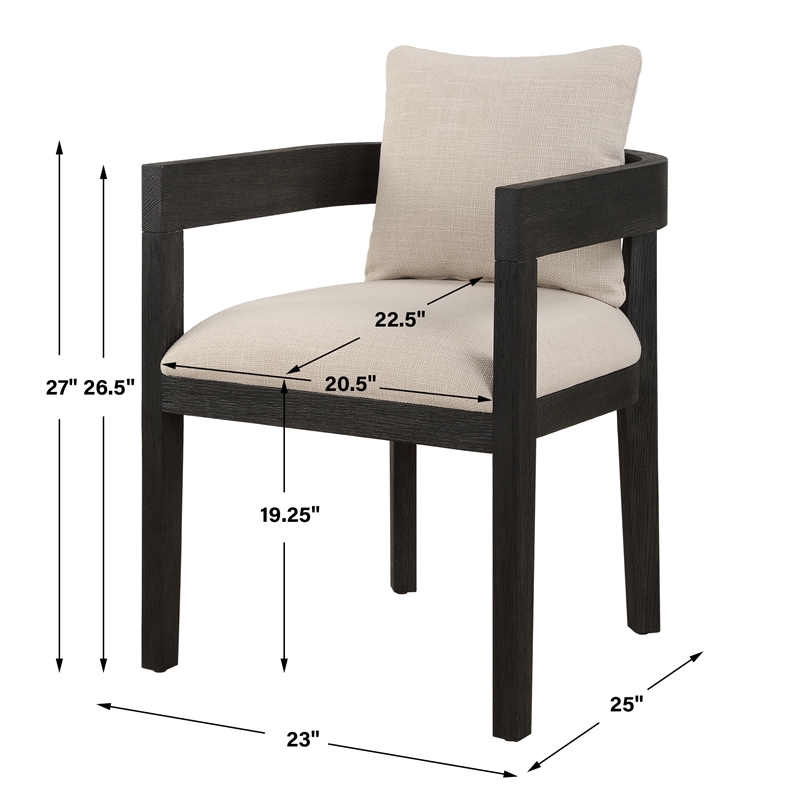 Uttermost Balboa Modern Dining Chair in Ebony