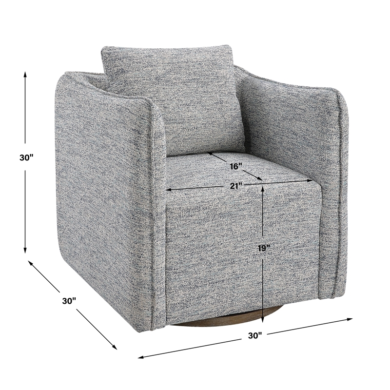 Uttermost Corben Blue Swivel Chair