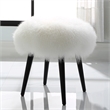 Uttermost Wooly Sheepskin Accent Stool in White