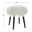 Uttermost Wooly Sheepskin Accent Stool in White