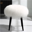 Uttermost Wooly Sheepskin Accent Stool in White