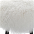 Uttermost Wooly Sheepskin Accent Stool in White