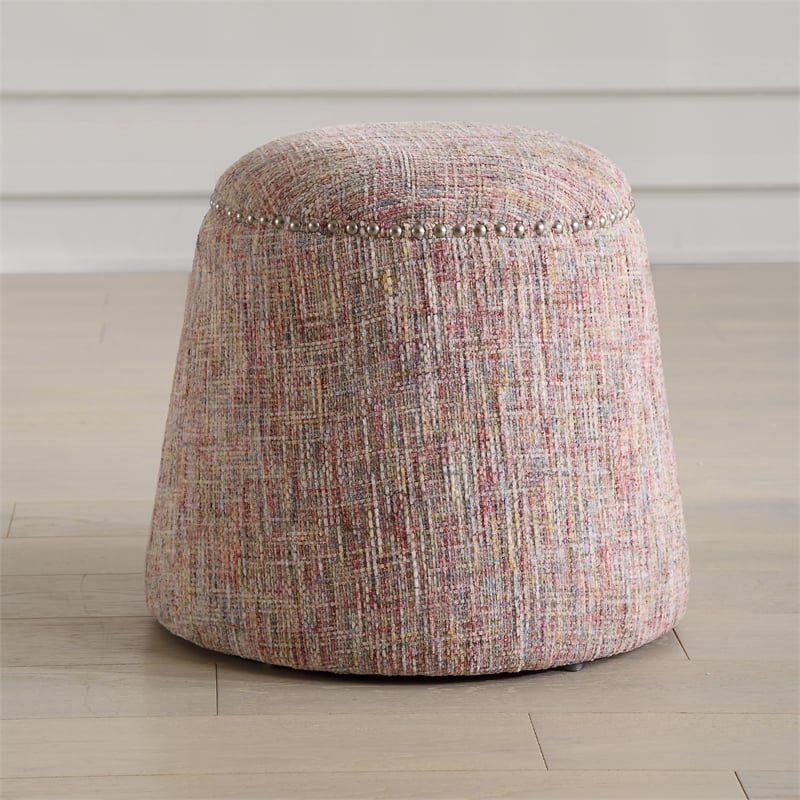 Uttermost Gumdrop Confetti Chenille Ottoman in Multi-Color