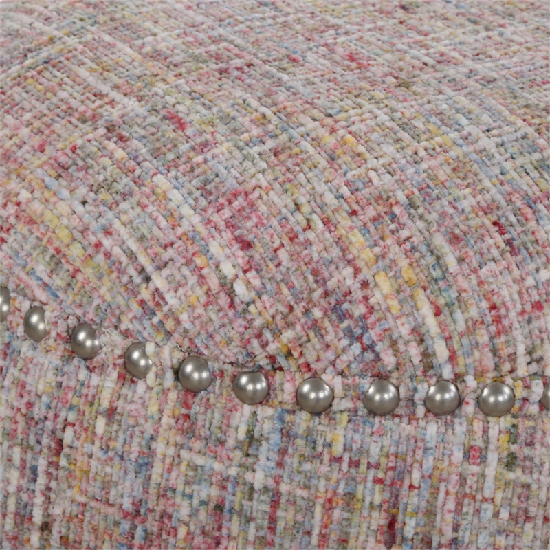 Uttermost Gumdrop Confetti Chenille Ottoman in Multi-Color