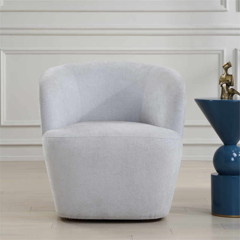 Uttermost Mist Barrel Swivel Chair in Light Blue