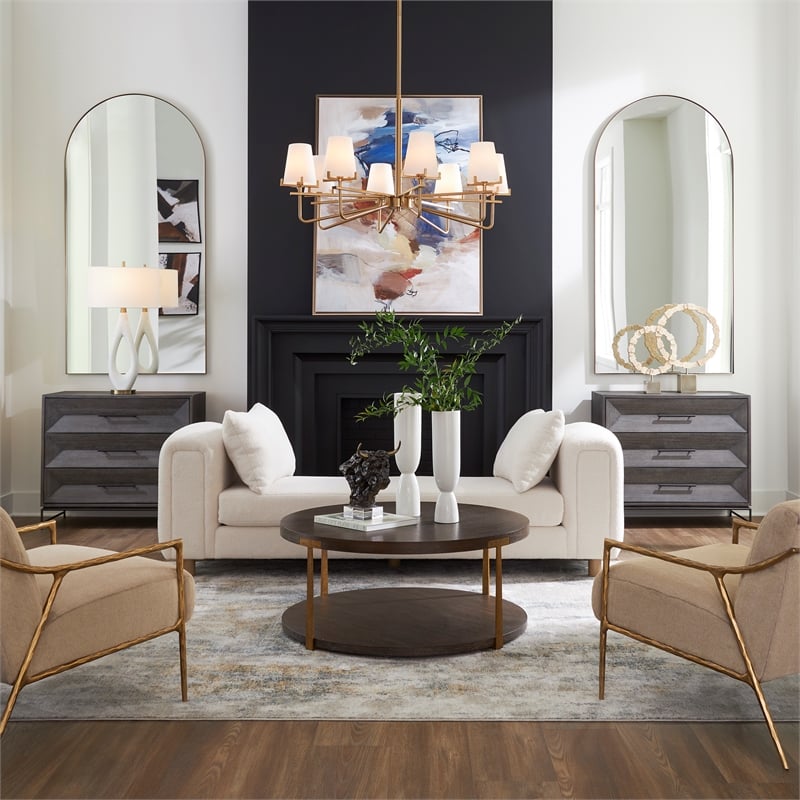 Uttermost Repose Oversized Ivory Bench
