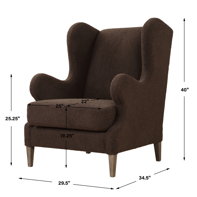 Uttermost Serpentine Brown Fabric Accent Chair