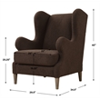 Uttermost Serpentine Brown Fabric Accent Chair