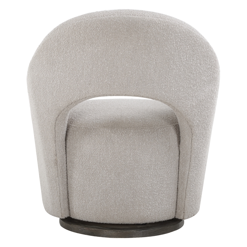 Uttermost Wander Fabric Swivel Chair in Off White