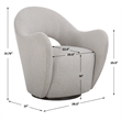 Uttermost Wander Fabric Swivel Chair in Off White
