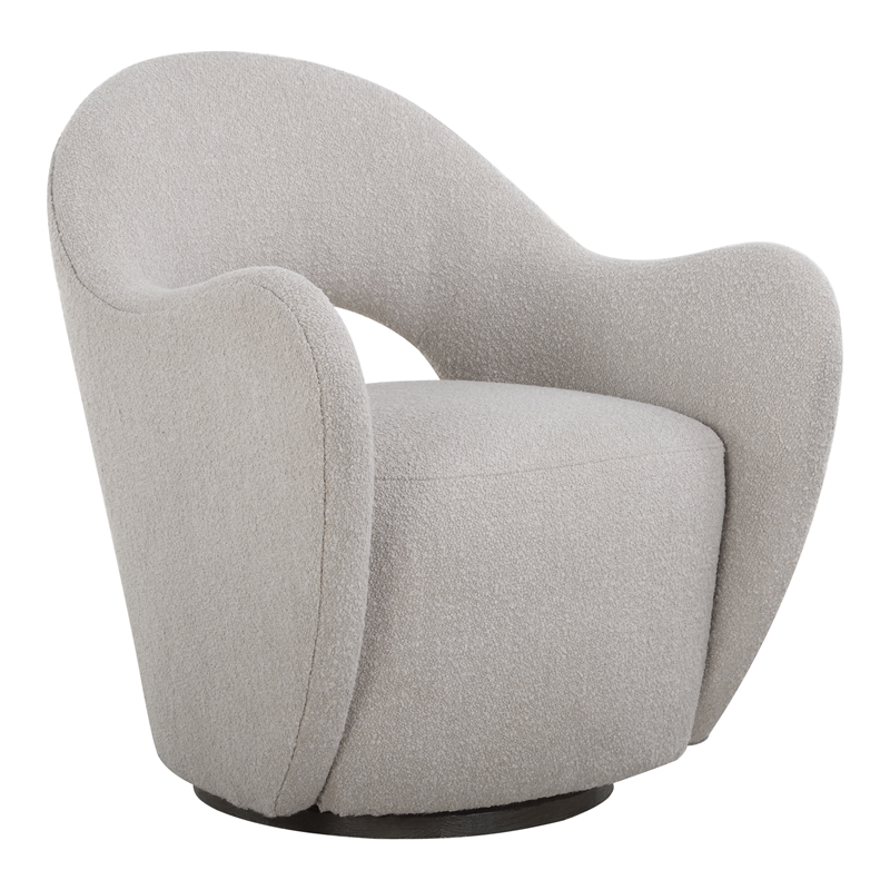 Uttermost Wander Fabric Swivel Chair in Off White