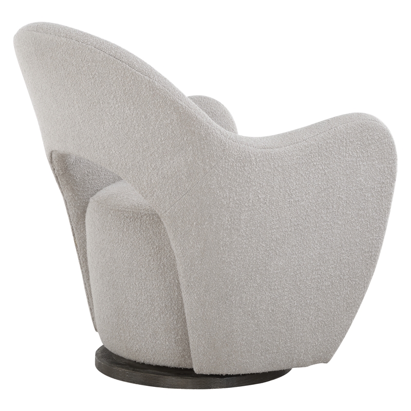 Uttermost Wander Fabric Swivel Chair in Off White