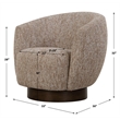 Uttermost Dunes Fabric Swivel Chair in Cocoa