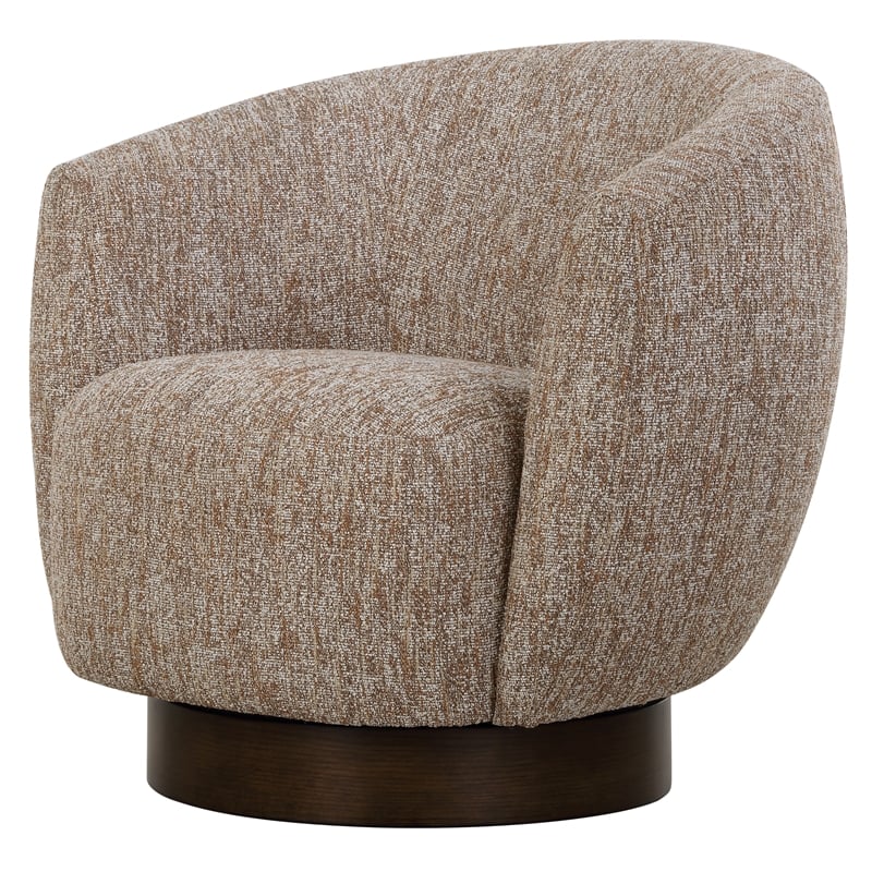 Uttermost Dunes Fabric Swivel Chair in Cocoa