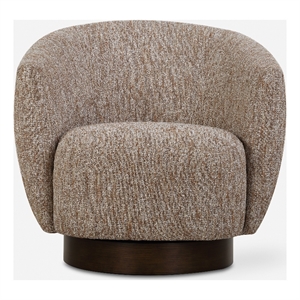 Uttermost Dunes Fabric Swivel Chair in Cocoa