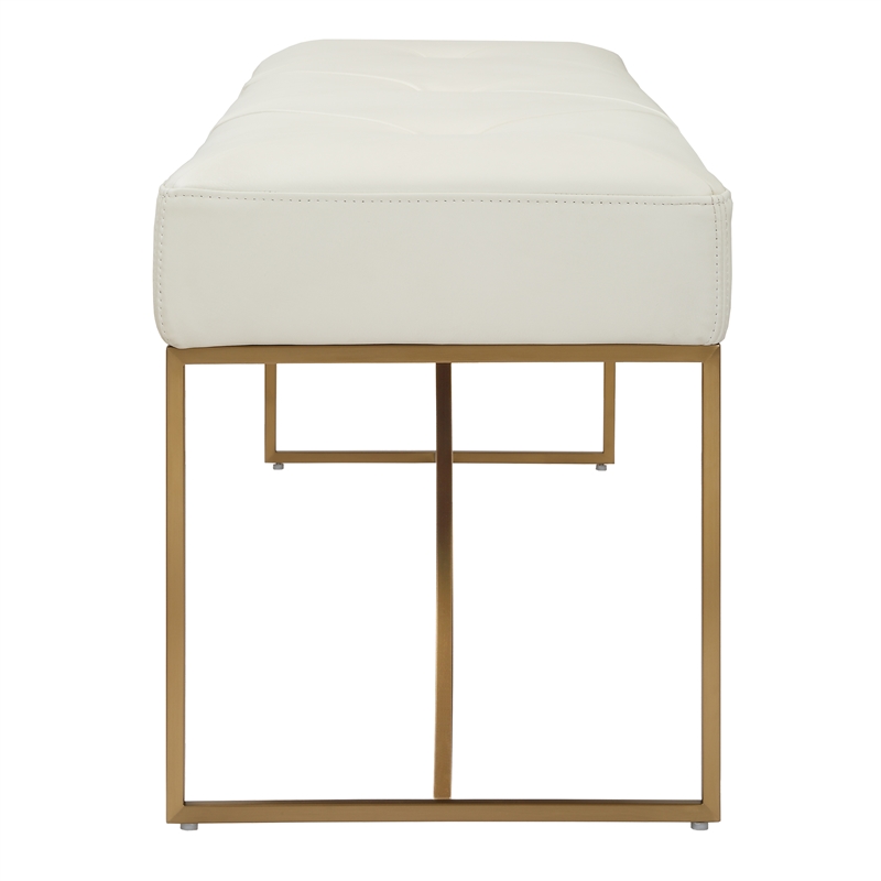 Uttermost Swale Ivory Leather Bench