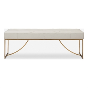 Uttermost Swale Ivory Leather Bench